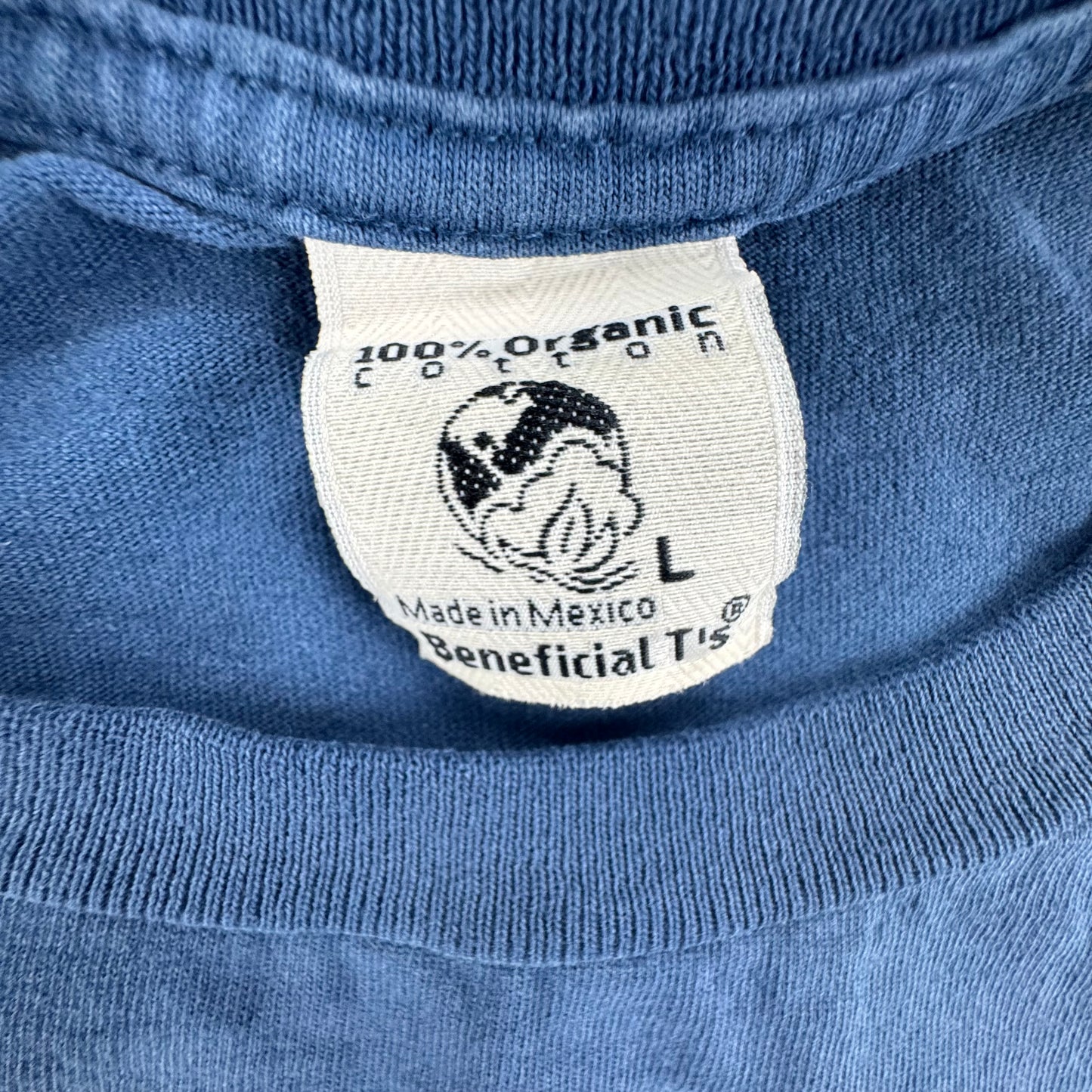 Vintage Patagonia Beneficial T's Organic Cotton Graphic T-Shirt Blue Men's Large