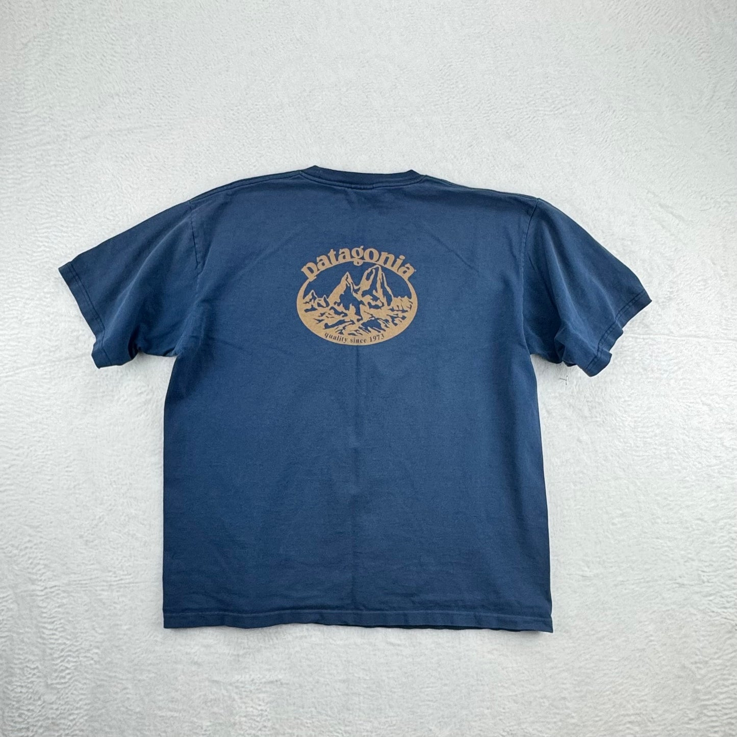 Vintage Patagonia Beneficial T's Organic Cotton Graphic T-Shirt Blue Men's Large
