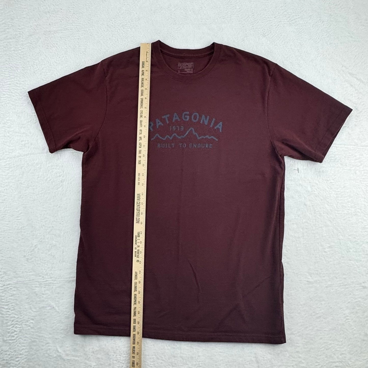 Patagonia Built to Endure Graphic T-Shirt Burgundy Organic Blend Men's Large