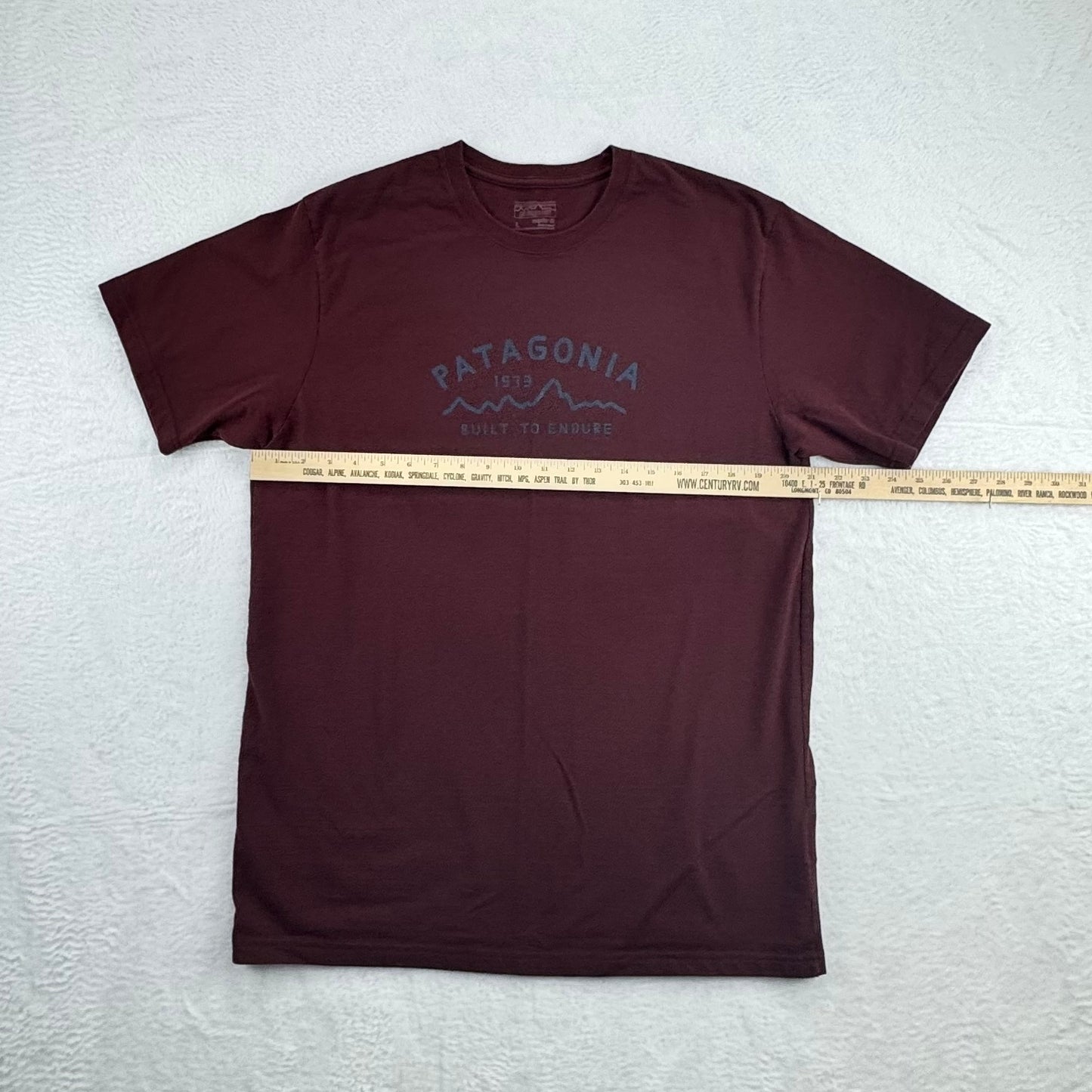 Patagonia Built to Endure Graphic T-Shirt Burgundy Organic Blend Men's Large