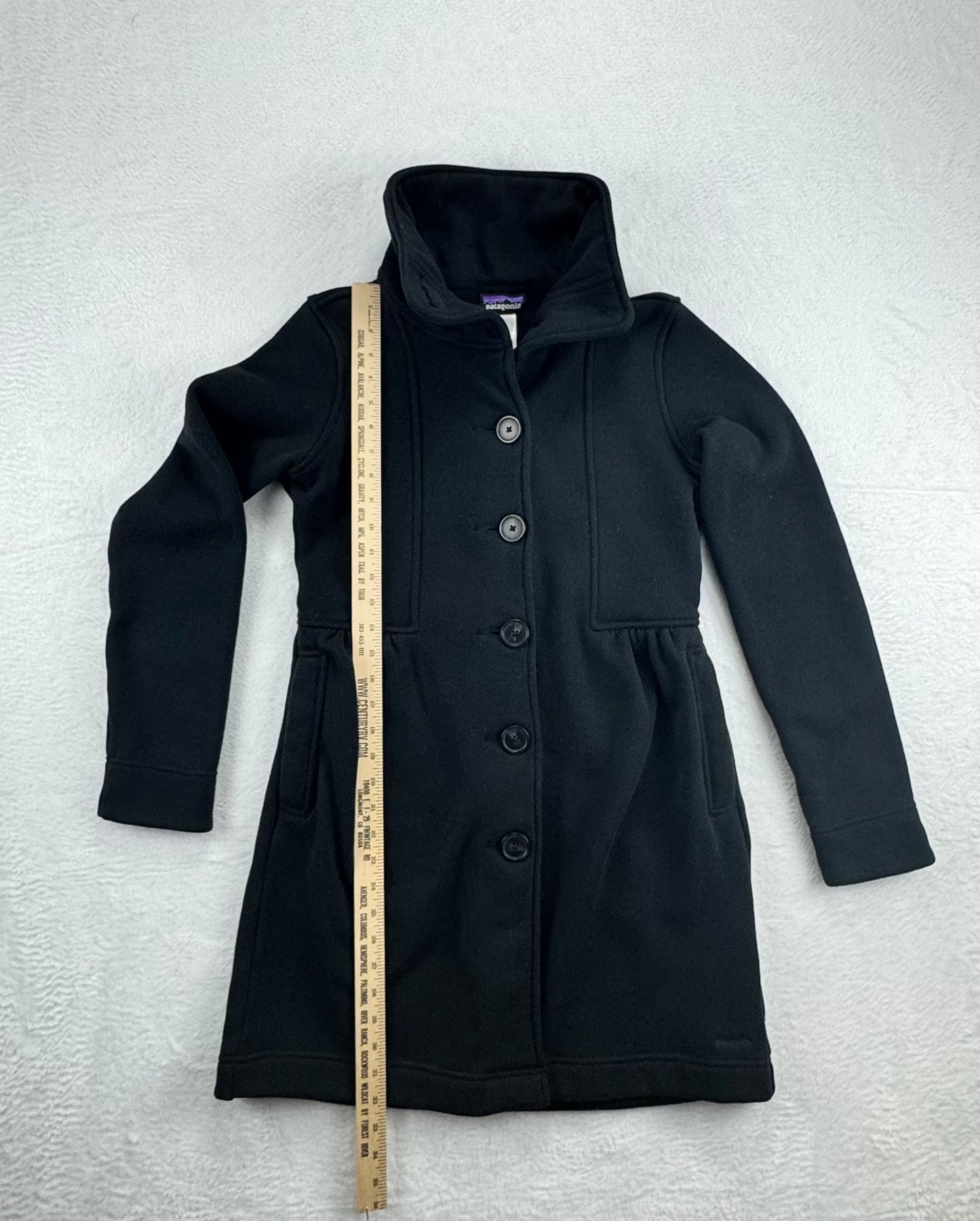 Patagonia Women's Button Front Fleece Coat Black Medium