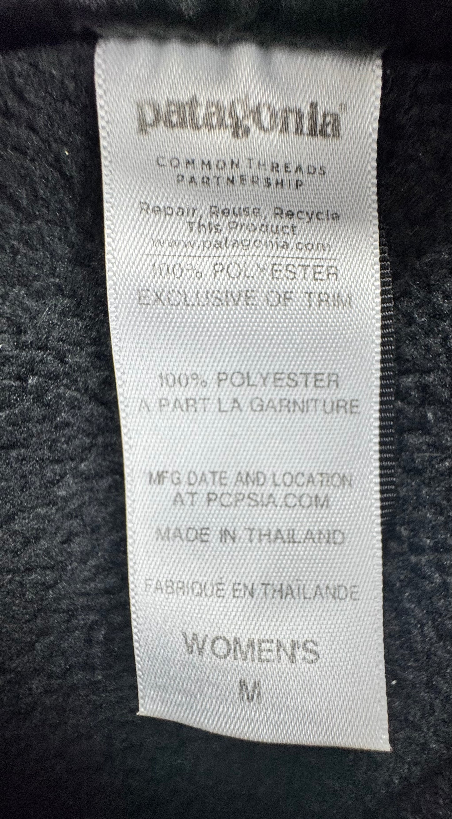 Patagonia Women's Button Front Fleece Coat Black Medium