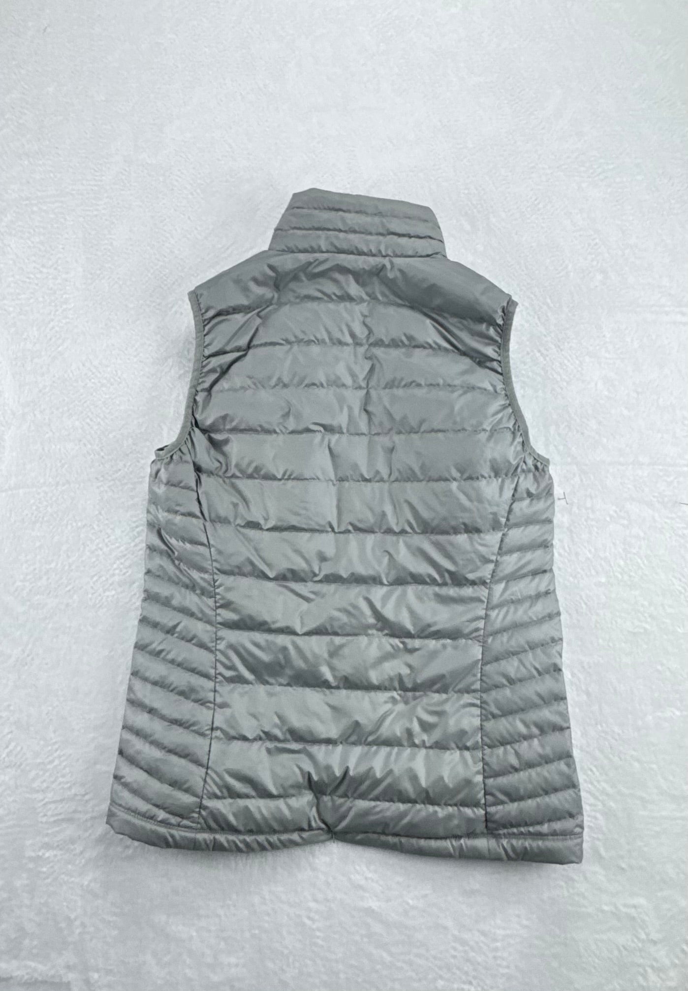 Patagonia Women's Down Sweater Vest Gray / Turquoise Goose Down Insulated Size Small