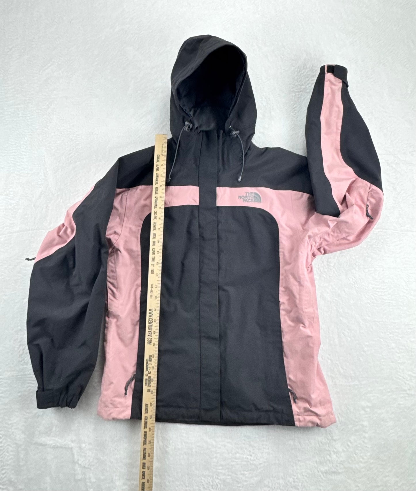 The North Face Women's HyVent Hooded Rain Jacket Black / Pink Size Medium