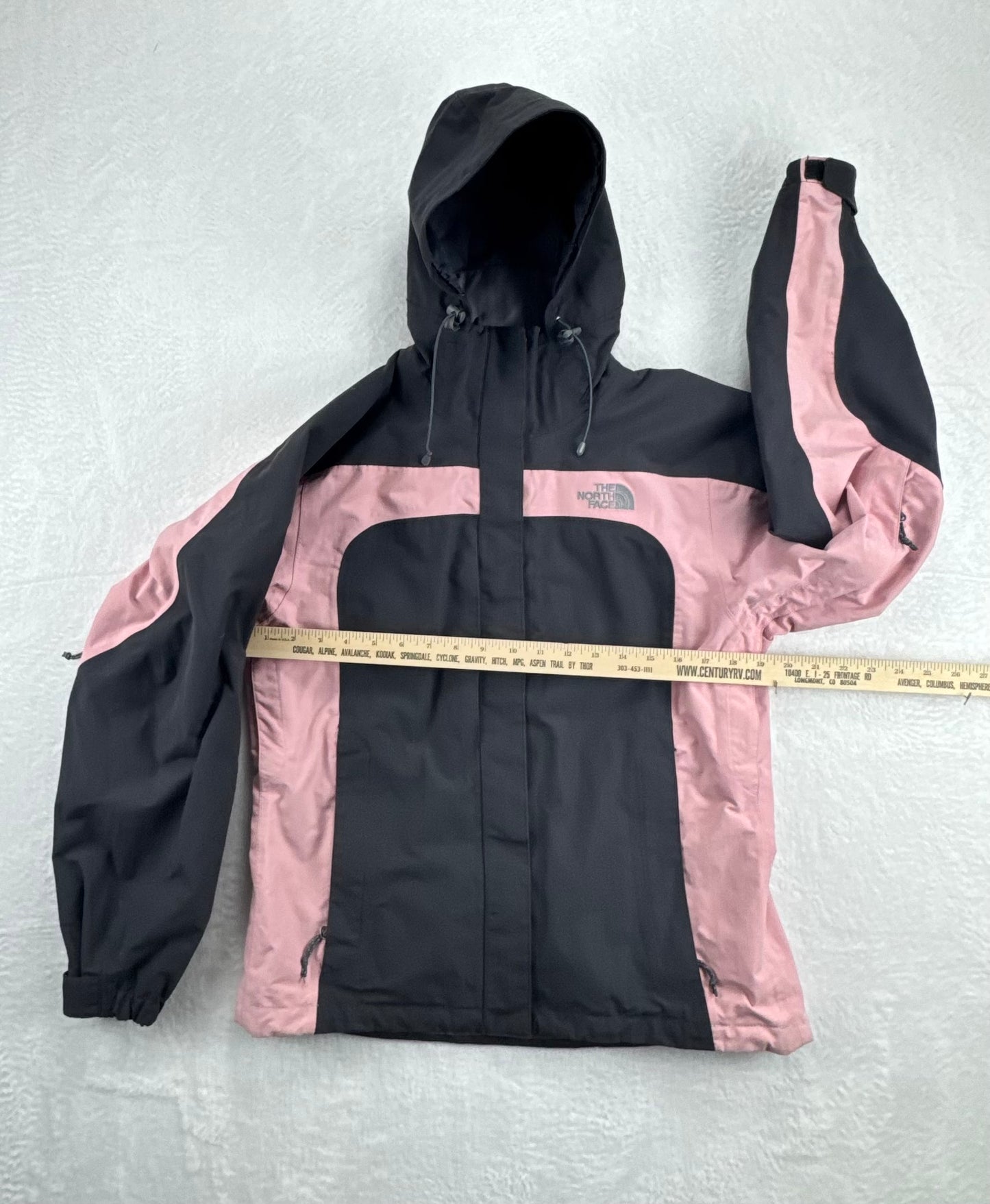 The North Face Women's HyVent Hooded Rain Jacket Black / Pink Size Medium