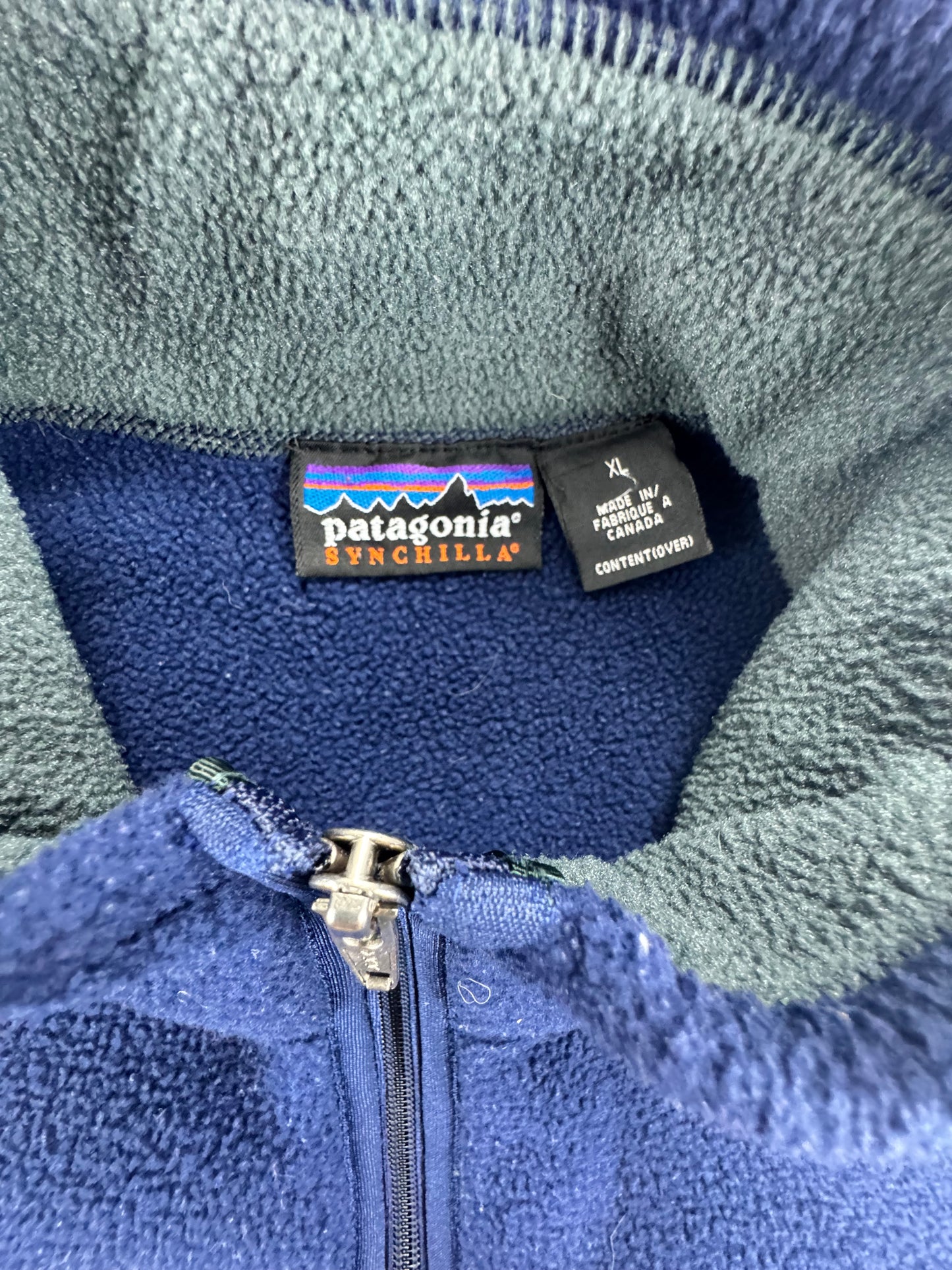 Vintage Patagonia Synchilla Fleece Vest Blue XL Made in Canada Fall 1996
