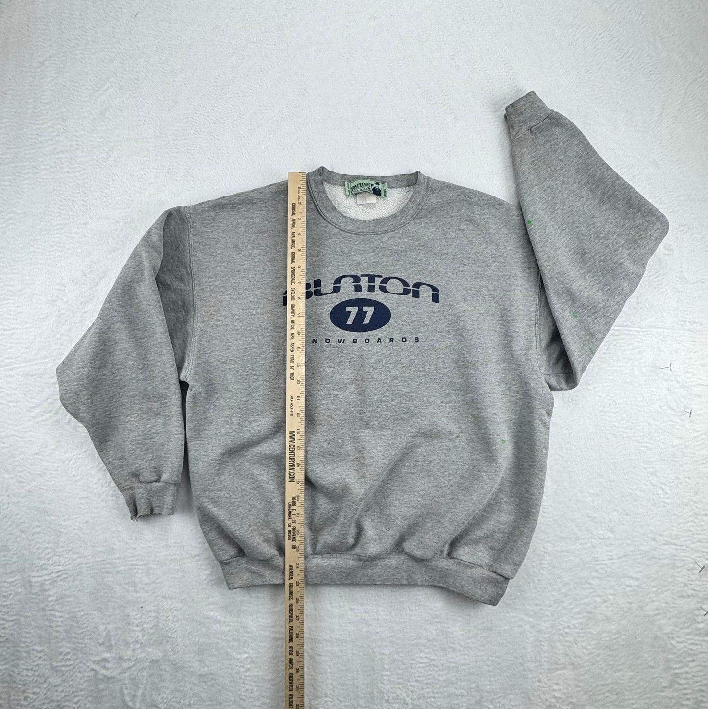 Vintage 1990s Patagonia Burton 77 Snowboards Crewneck Sweatshirt Gray Mens Large