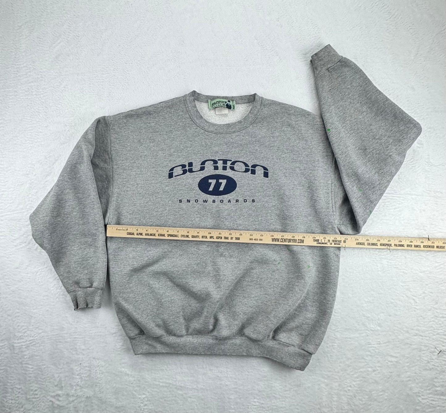 Vintage 1990s Patagonia Burton 77 Snowboards Crewneck Sweatshirt Gray Mens Large