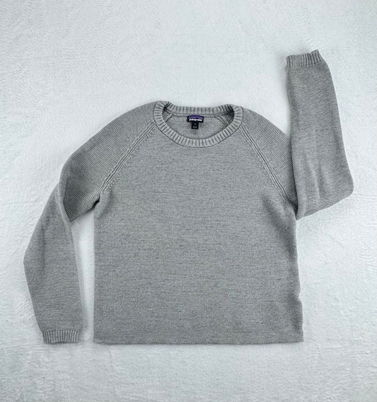 Patagonia Organic Cotton Reverse Knit Crewneck Sweater Gray Small