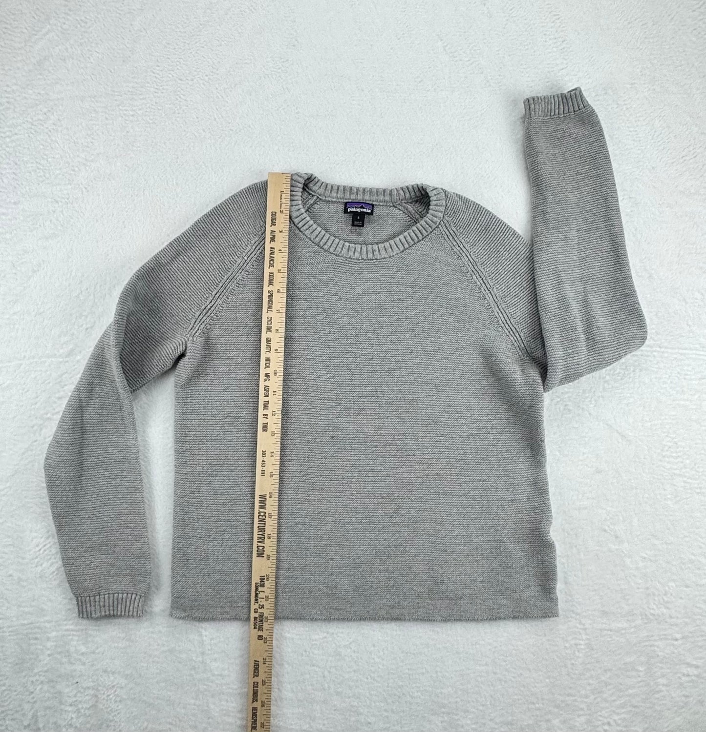 Patagonia Organic Cotton Reverse Knit Crewneck Sweater Gray Small
