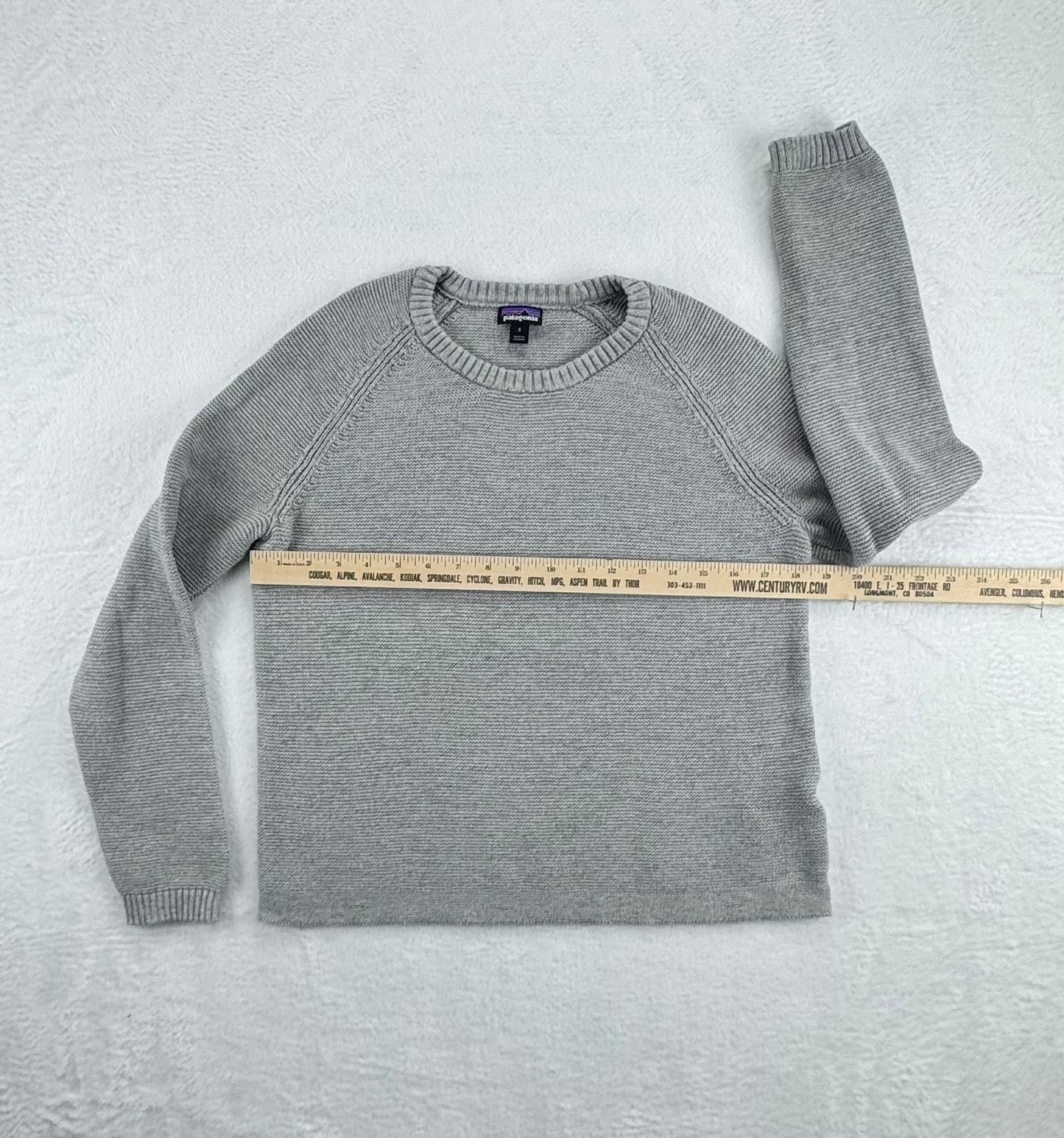 Patagonia Organic Cotton Reverse Knit Crewneck Sweater Gray Small