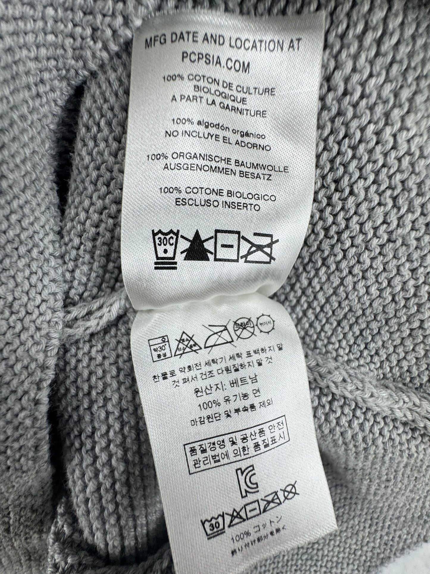 Patagonia Organic Cotton Reverse Knit Crewneck Sweater Gray Small