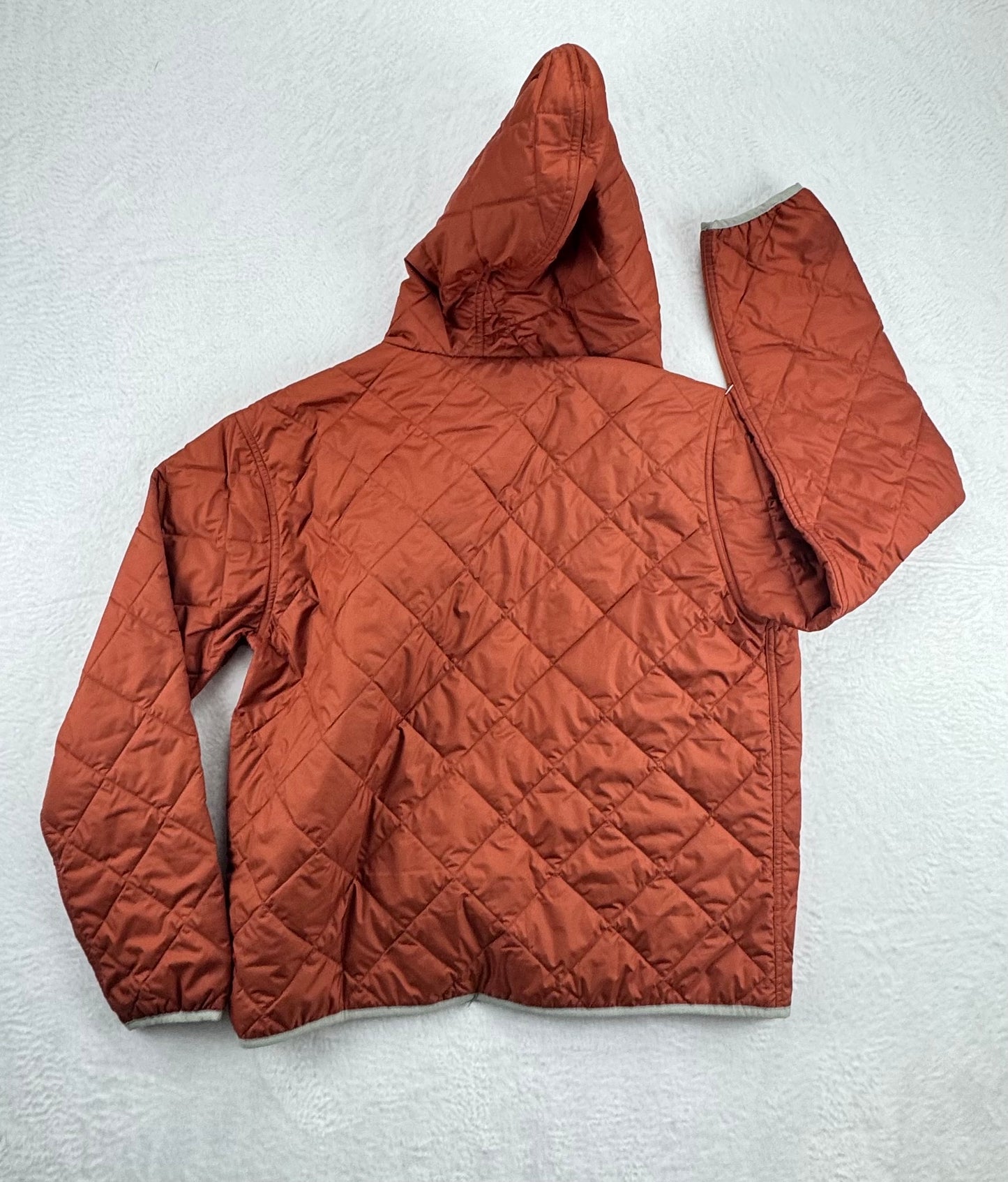 Patagonia Diamond Quilted Bomber Hoody Woman's Large Rust Mustard