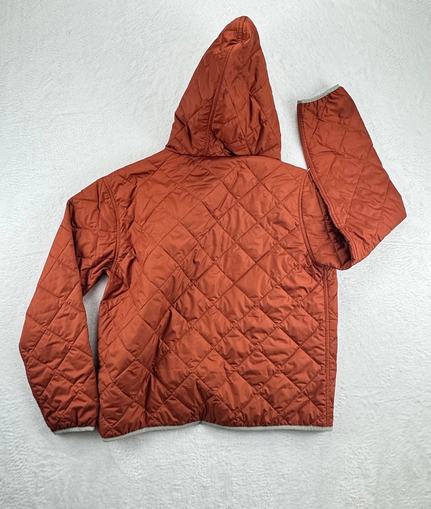 Patagonia Diamond Quilted Bomber Hoody Woman's Large Rust Mustard