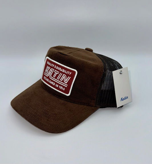 Katin Quality & Durability Corduroy Trucker Hat Brown Snapback NWT