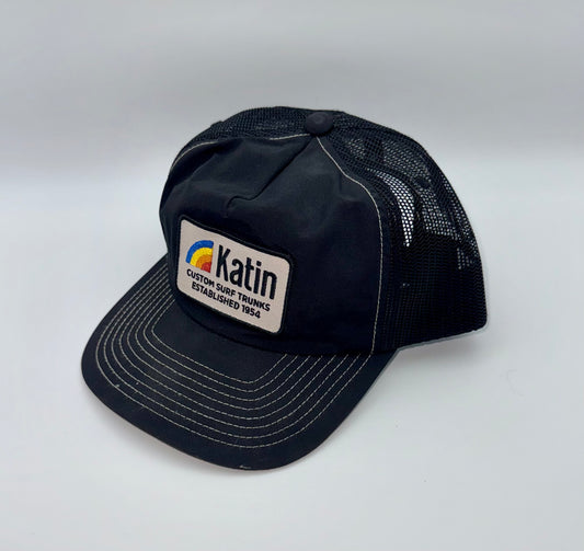 Katin Custom Surf Trunks Heritage Patch Trucker Hat Black Snapback