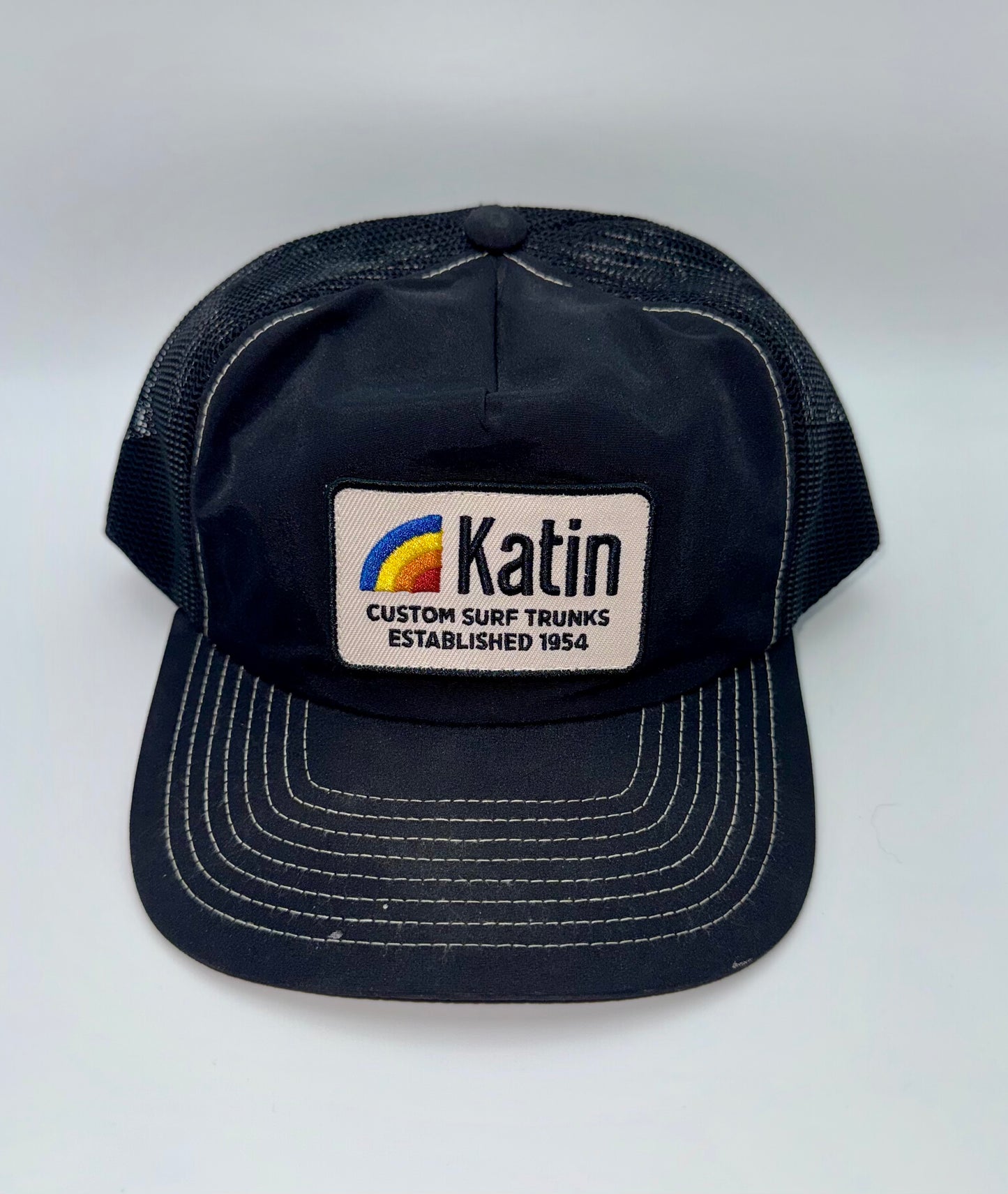 Katin Custom Surf Trunks Heritage Patch Trucker Hat Black Snapback