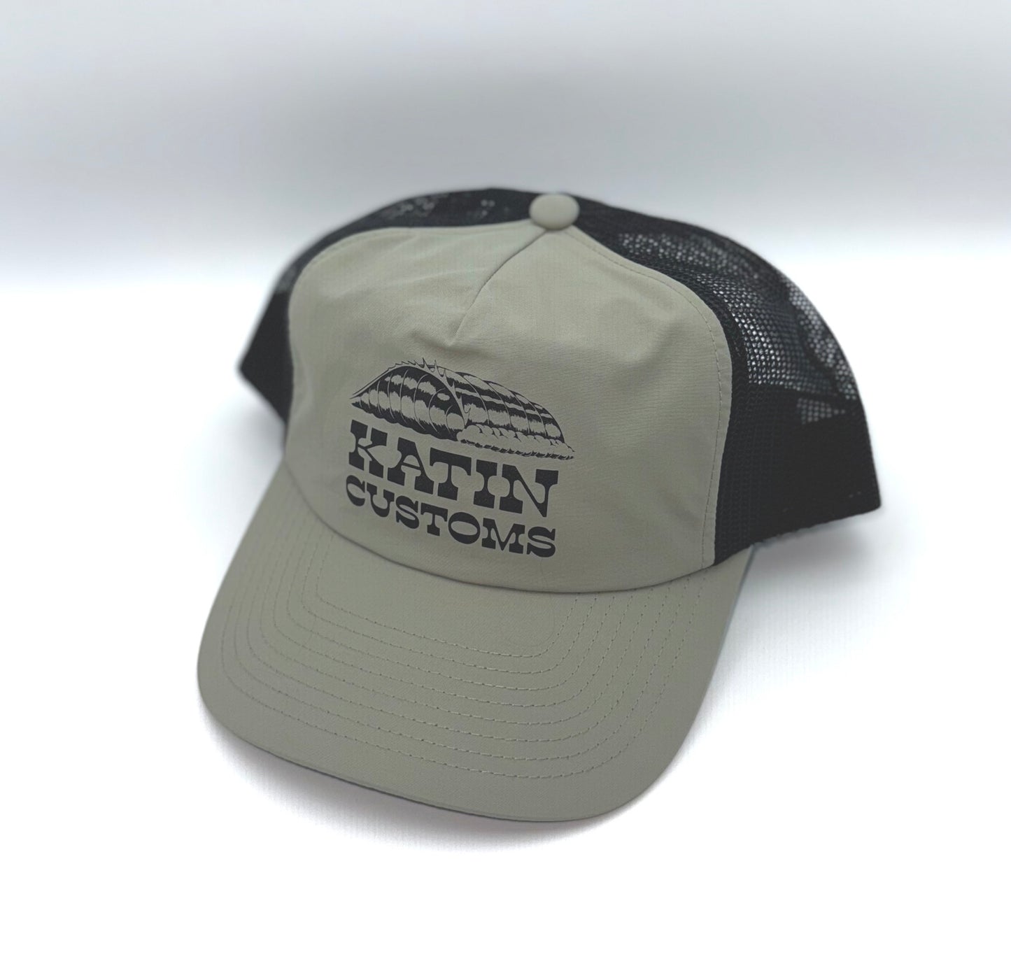 Katin Customs Feather Logo Trucker Hat Gray Black Snapback