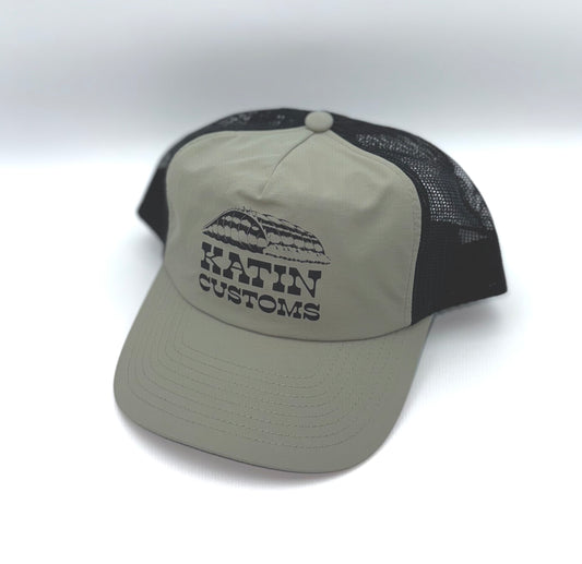 Katin Customs Feather Logo Trucker Hat Gray Black Snapback