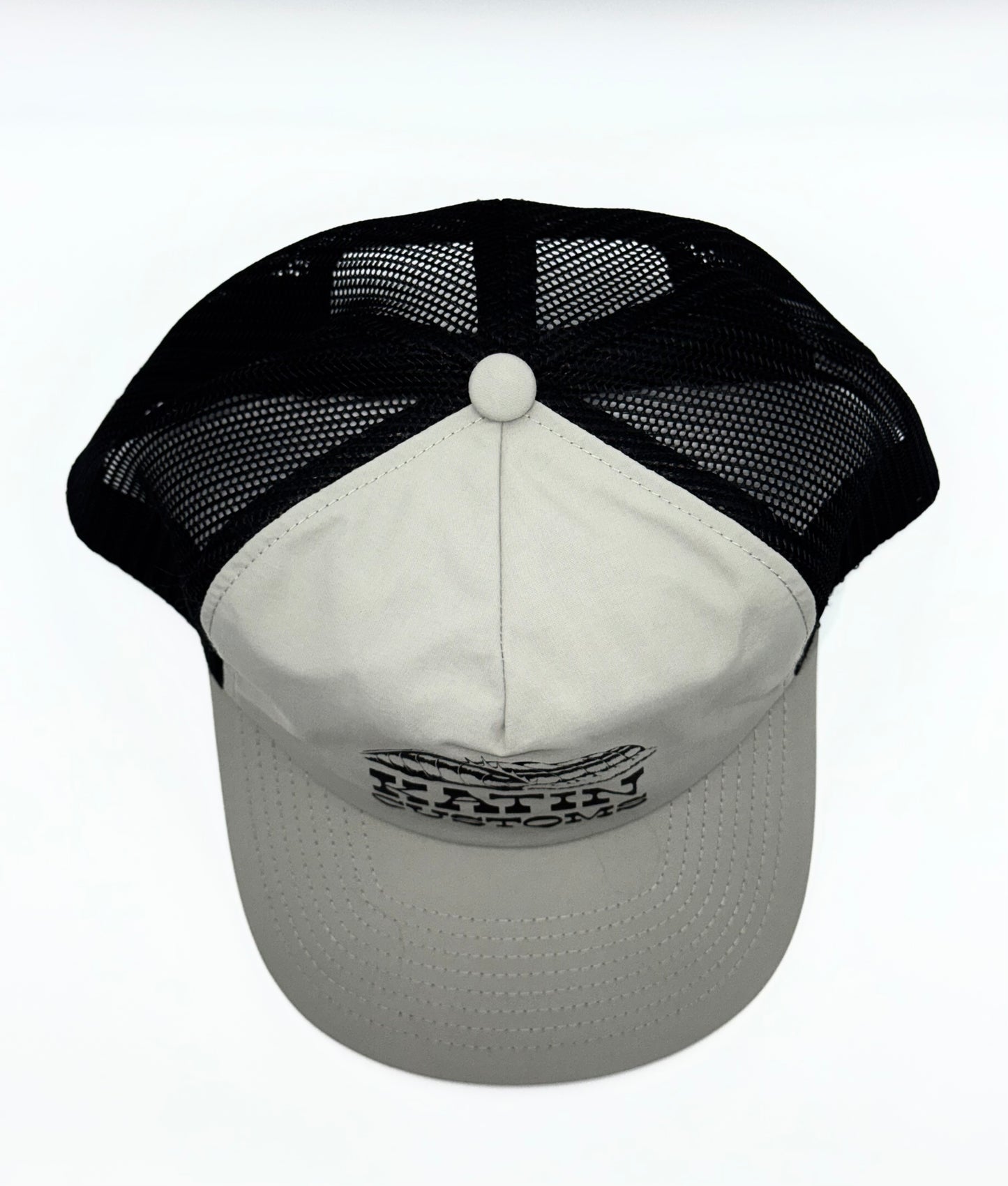 Katin Customs Feather Logo Trucker Hat Gray Black Snapback