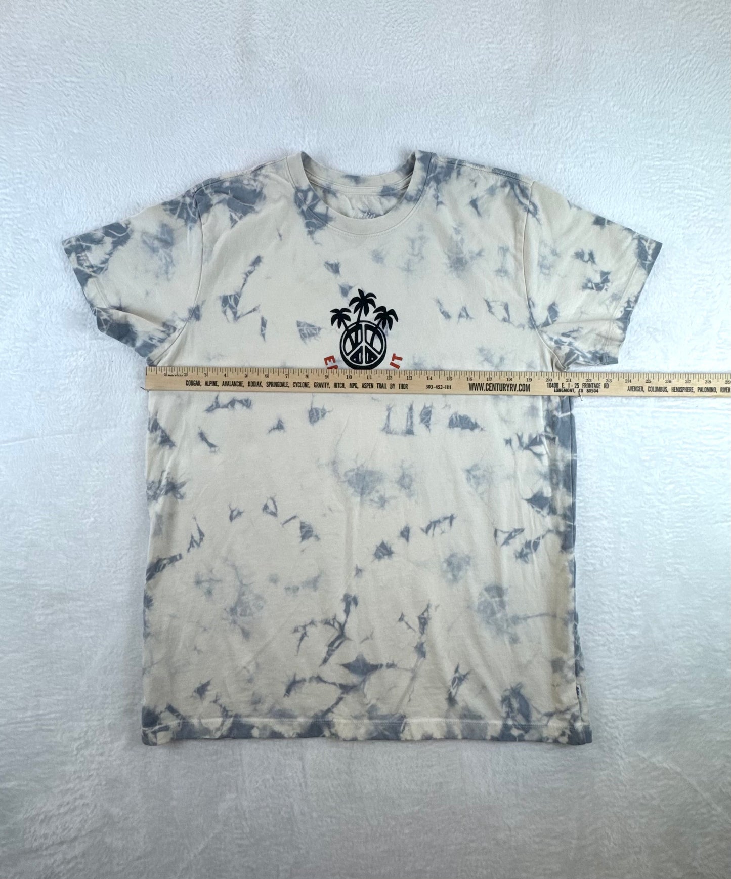 Katin Easy Does It Tie-Dye Organic Cotton T-Shirt Cream Gray Men's Large NWT