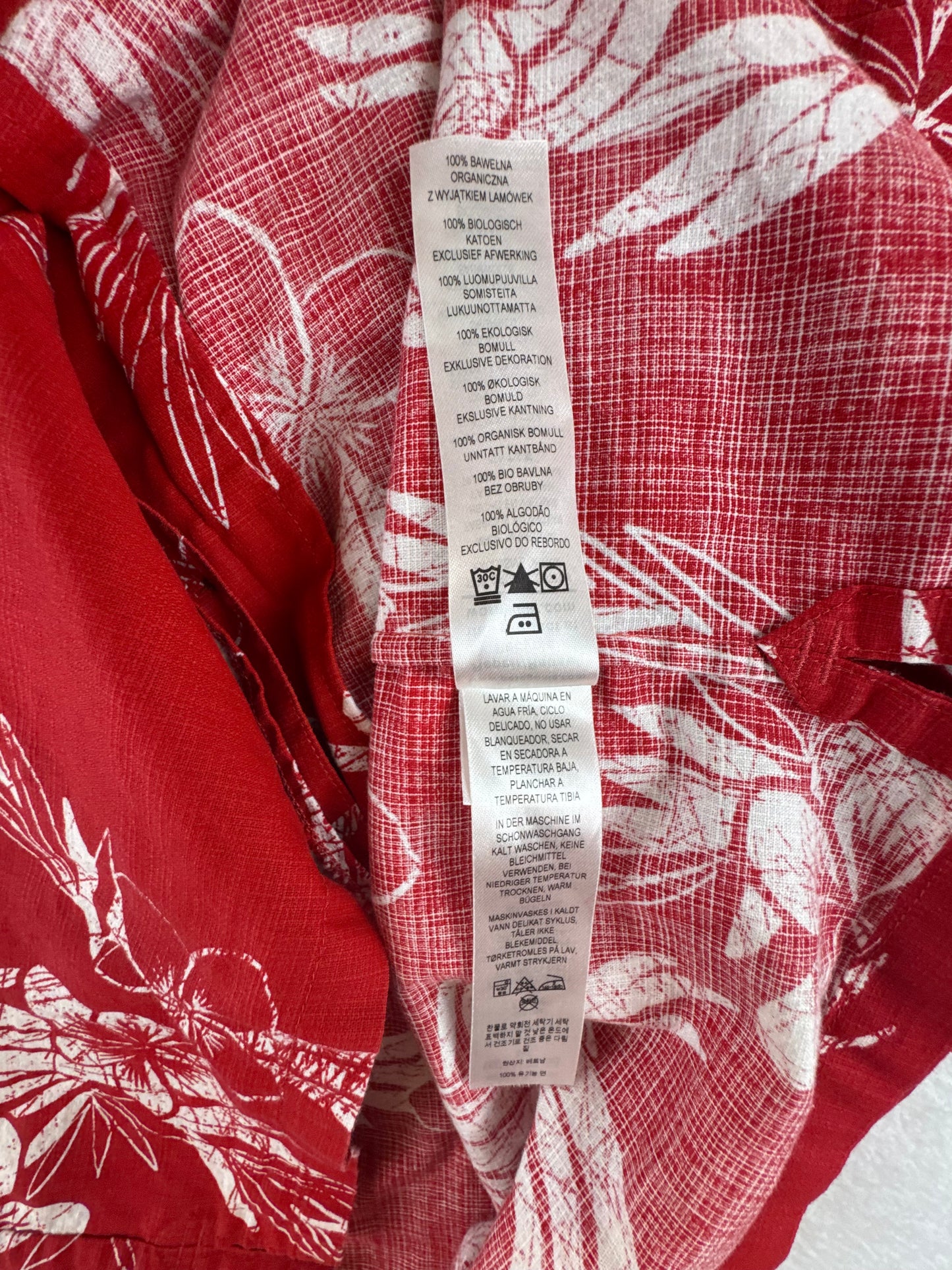 Pataloha Hawaiian Camp Shirt Red Floral Print Men's Large