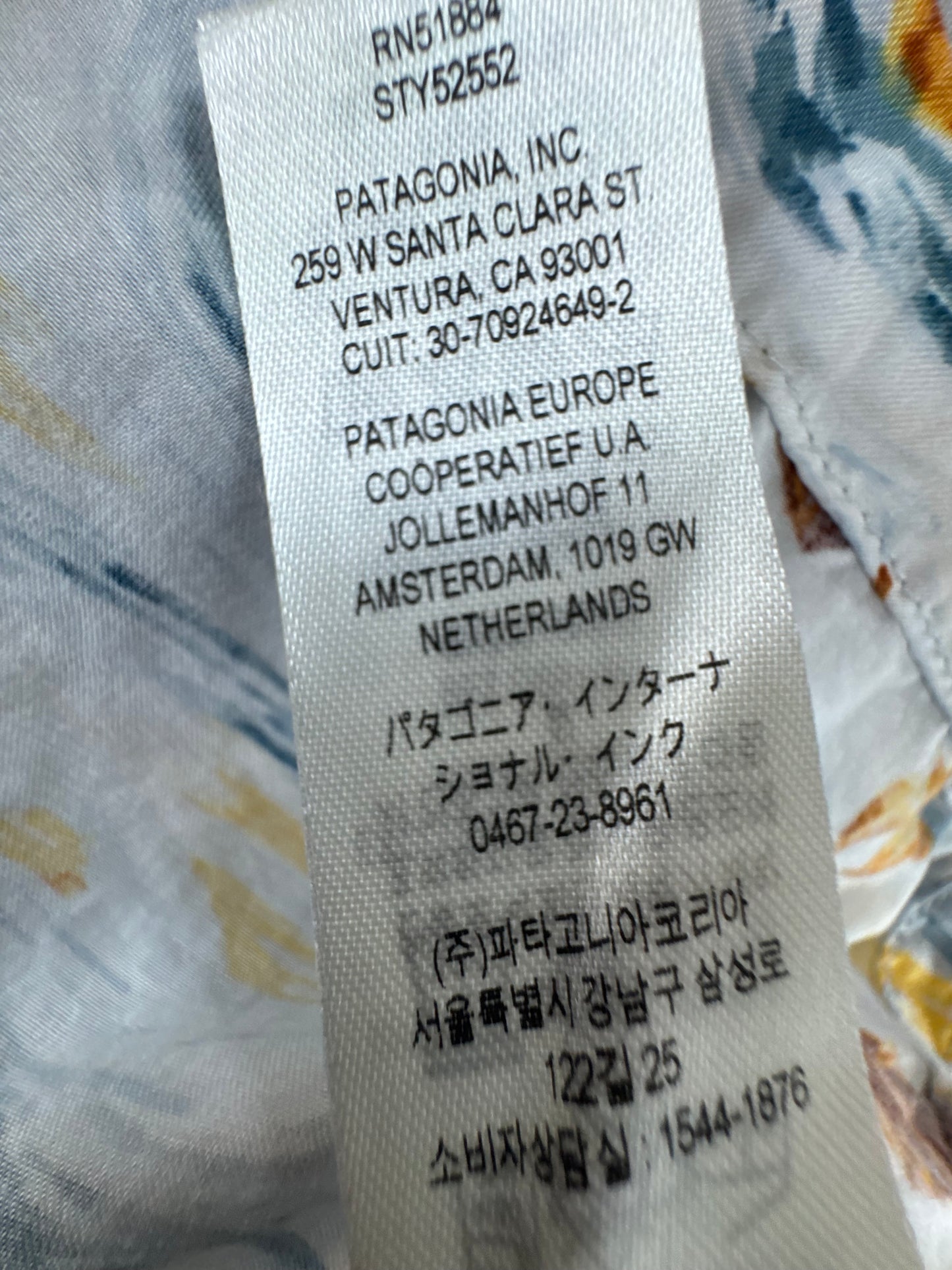 Patagonia La'au Pataloha Island Currents White Lyocell Hawaiian Shirt Men's Large