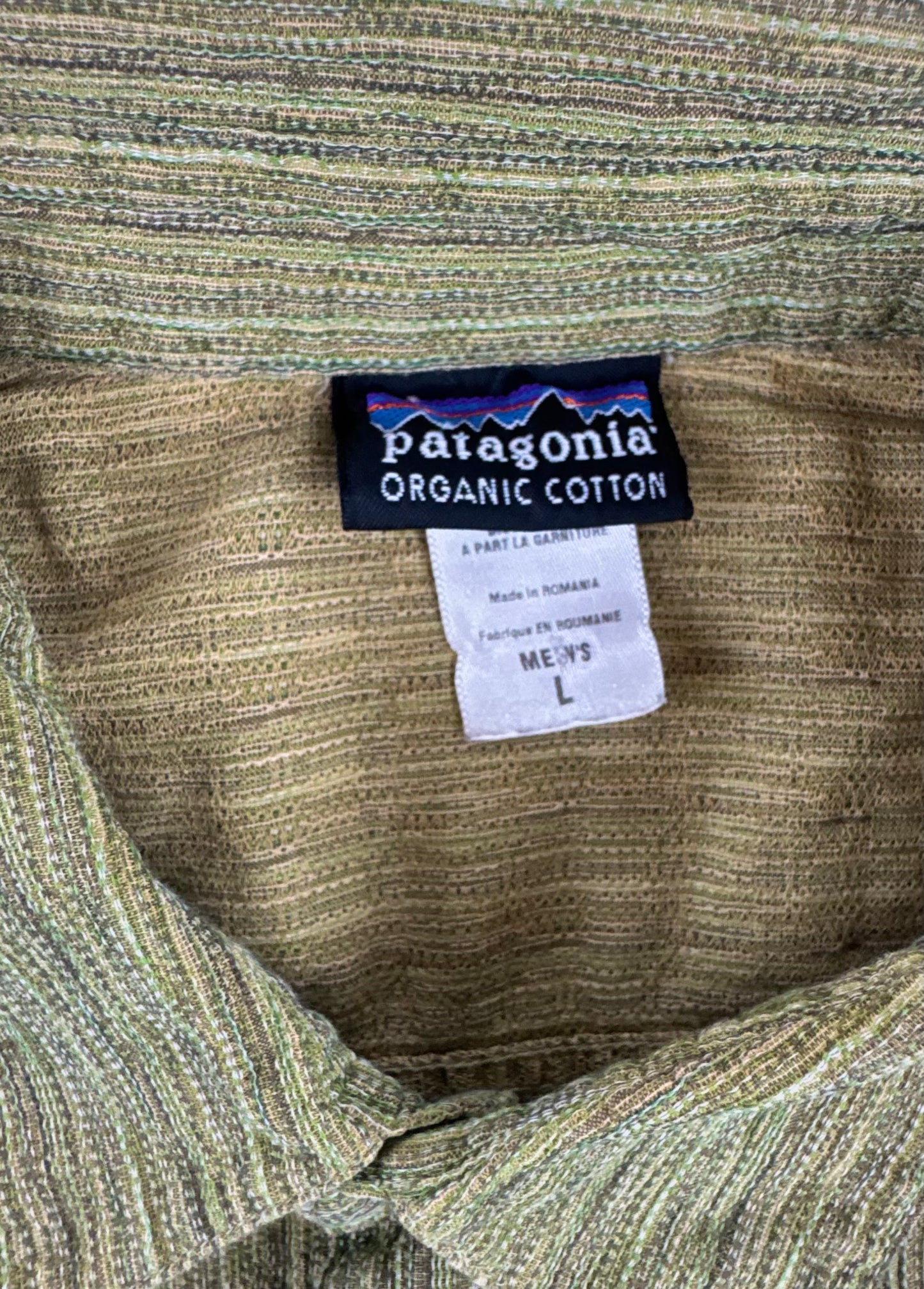 Patagonia Men’s Vintage A/C Yarn Dye Shirt – Green – Large – Spring 2006