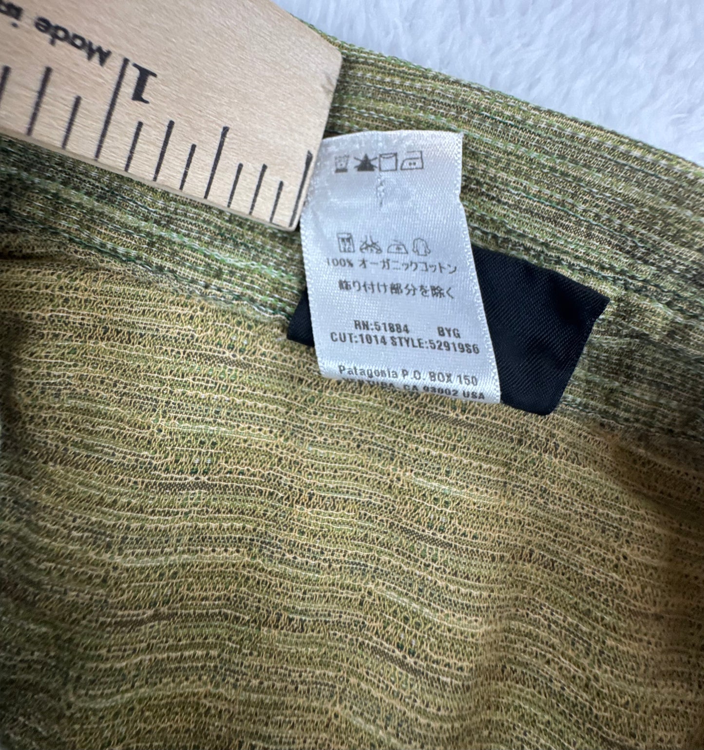 Patagonia Men’s Vintage A/C Yarn Dye Shirt – Green – Large – Spring 2006
