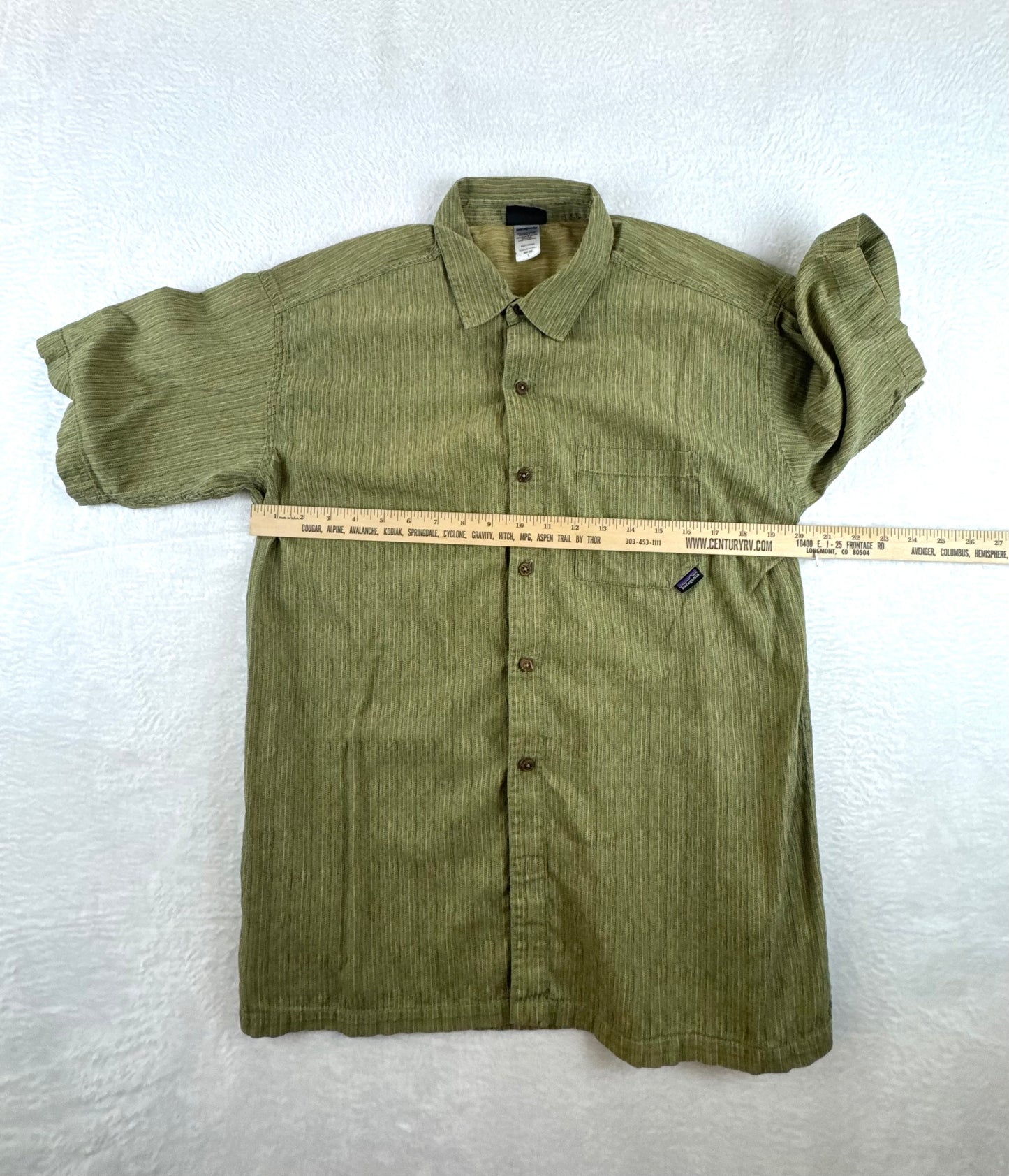 Patagonia Men’s Vintage A/C Yarn Dye Shirt – Green – Large – Spring 2006