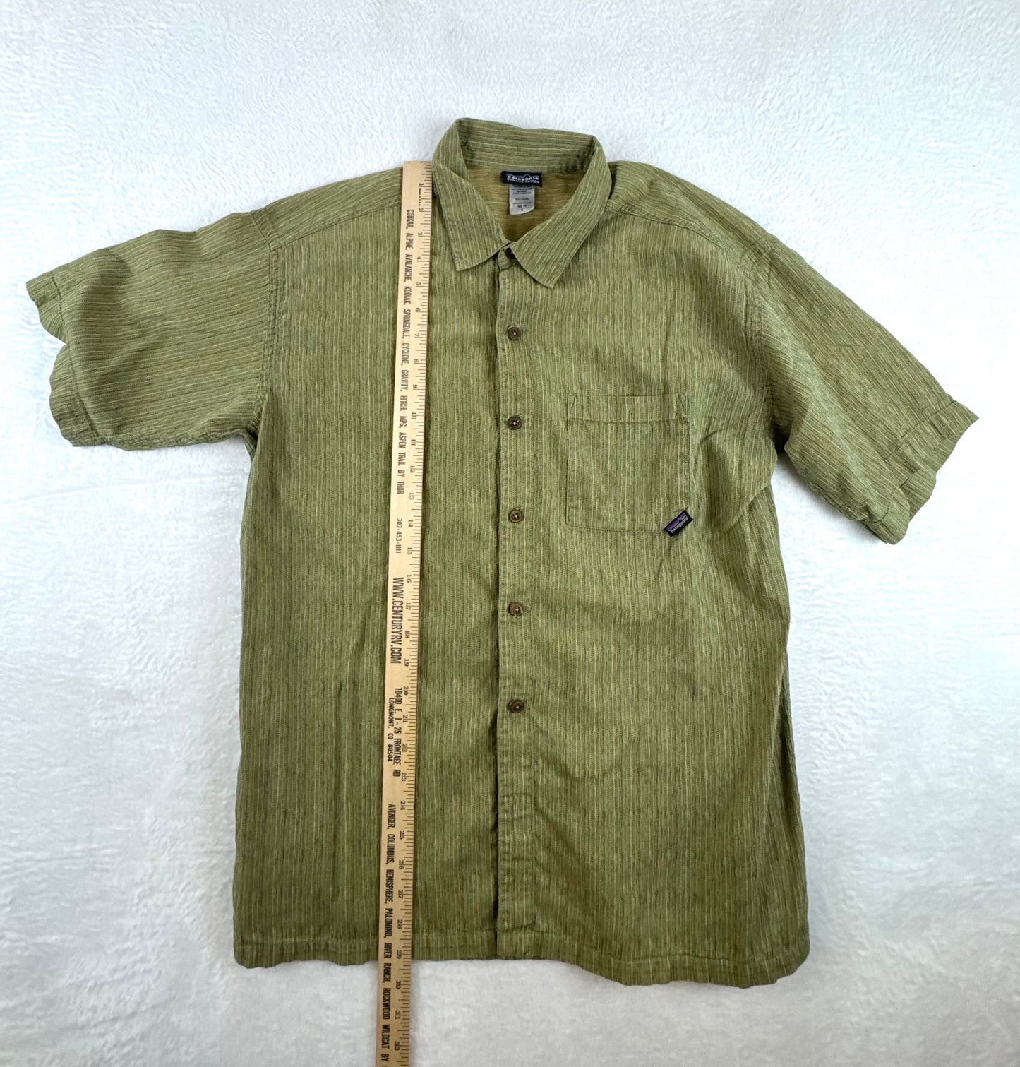 Patagonia Men’s Vintage A/C Yarn Dye Shirt – Green – Large – Spring 2006
