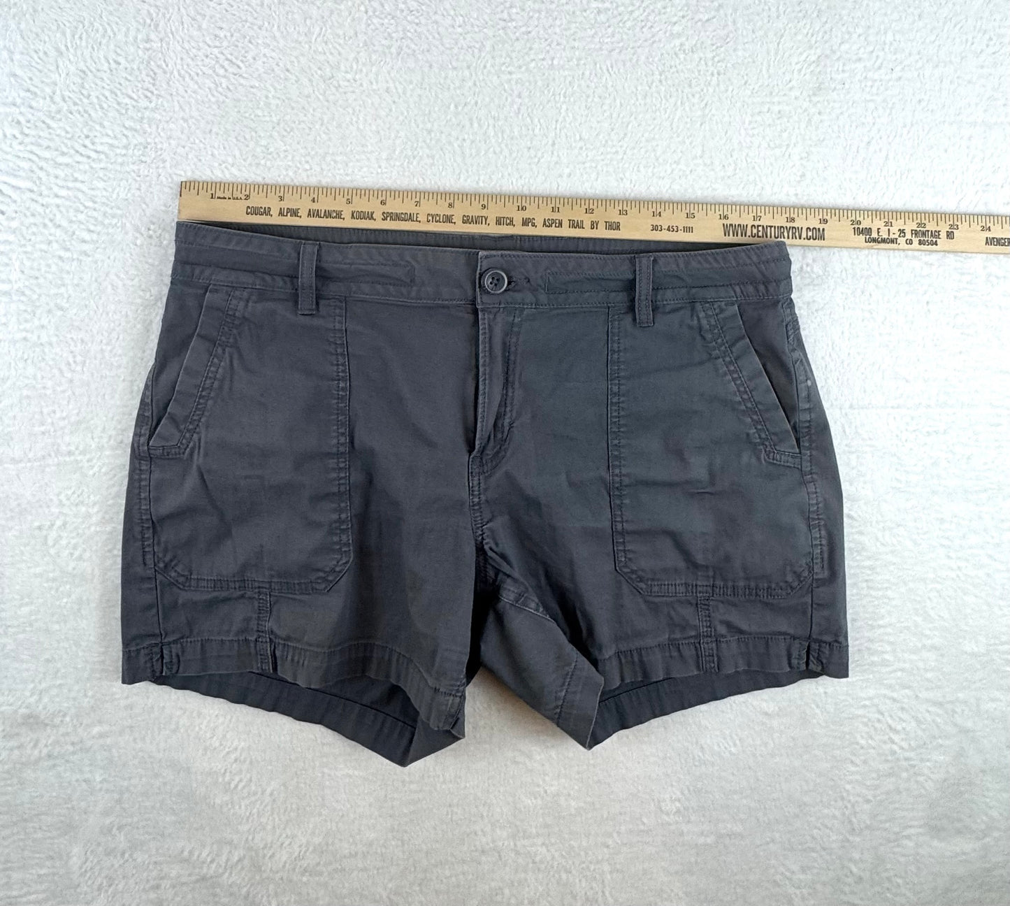 prAna Women’s Organic Cotton Outdoor Shorts Charcoal Gray Size 14/32