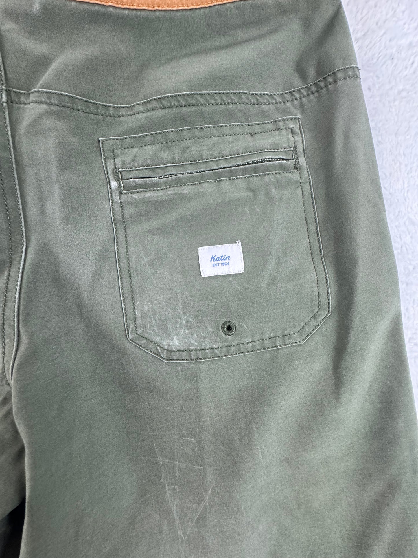 Katin Heritage Board Shorts – Men's 32 – Olive Green/Brown – Surf & Swim Shorts